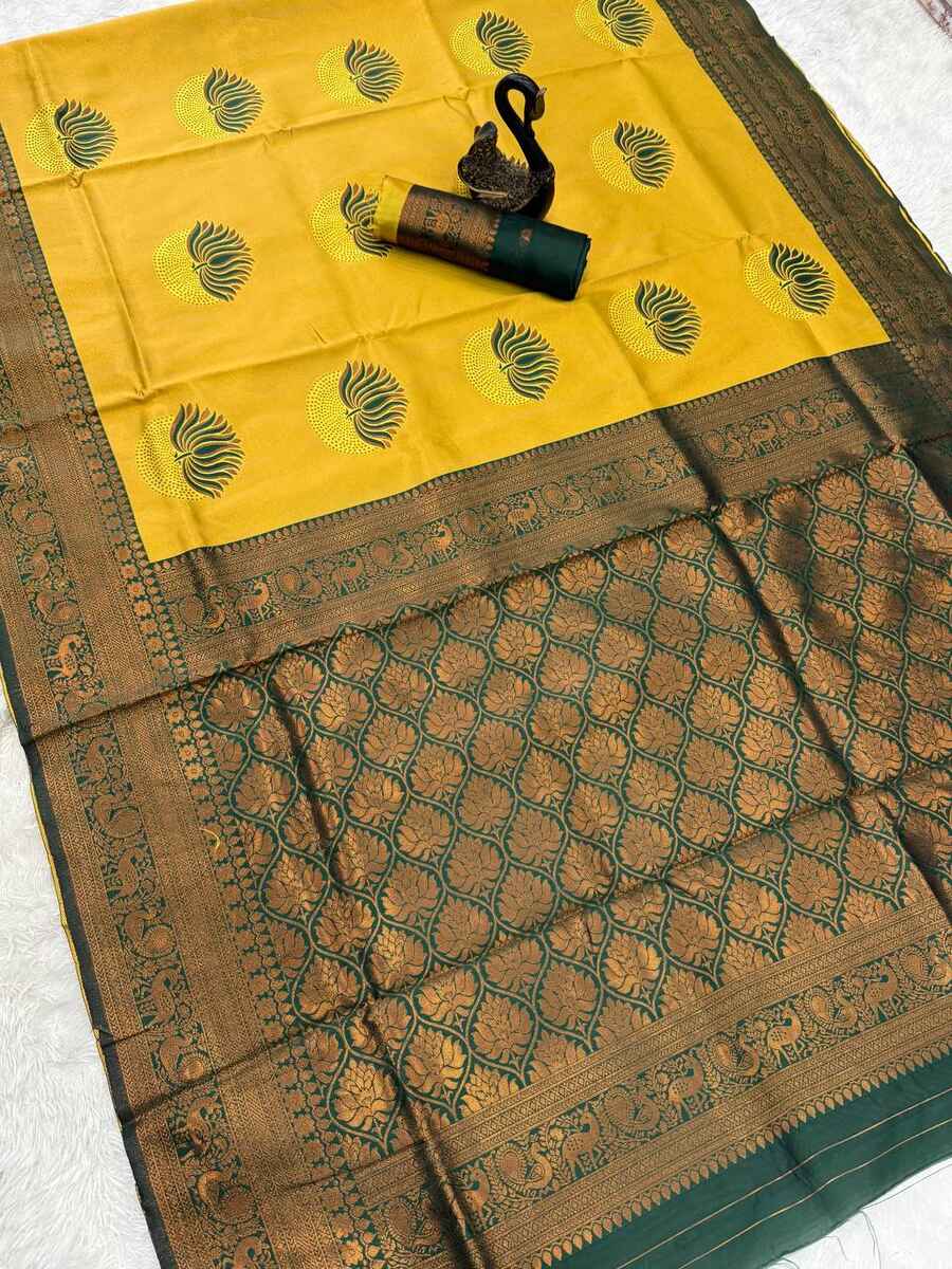 FANCY BANARASI SILK WEAVING WORK SAREE WITH UNSTITCHED BLOUSE WEDDING WEAR WHOLESALE PRICE ETHNIC GARMENT (15)