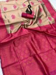 FANCY BANARASI SILK WEAVING WORK SAREE WITH UNSTITCHED BLOUSE WEDDING WEAR WHOLESALE PRICE ETHNIC GARMENT (1)