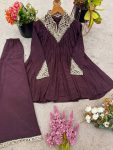 FANCY CHINON EMBROIDERY SEQUENCE WORK TOP PALAZZO SET FESTIVE WEAR WHOLESALE PRICE ETHNIC GARMENT (6)
