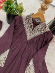 FANCY CHINON EMBROIDERY SEQUENCE WORK TOP PALAZZO SET FESTIVE WEAR WHOLESALE PRICE ETHNIC GARMENT (6)