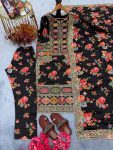 FANCY CHINON SILK DIGITAL PRINT WITH ORGANZA EMBROIDERY SEQUENCE PATCH WORK TOP BOTTOM WITH DUPATTA FESTIVE WEAR WHOLESALE PRICE ETHNIC GARMENT (9)