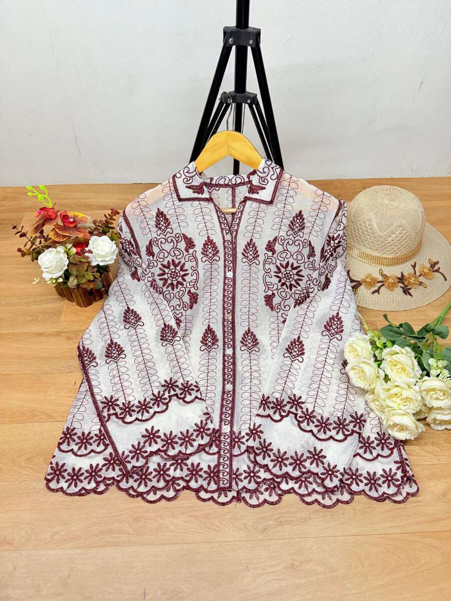 FANCY COTTON EMBROIDERY WORK TOP OFFICE WEAR WHOLESALE PRICE ETHNIC GARMENT (1)