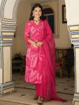 FANCY COTTON MILL PRINT & HANDWORK TOP BOTTOM WITH DUPATTA PINK