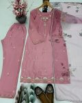 FANCY CREPE EMBROIDERY SEQUENCE WORK TOP BOTTOM WITH DUPATTA FUNCTIONAL WEAR WHOLESALE PRICE ETHNIC GARMENT (9)