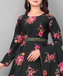 FANCY DELTA COTTON FLORAL PRINT WORK ANARKALI GOWN WITH DUPATTA SET FESTIVE WEAR WHOLESALE PRICE ETHNIC GARMENT (2)