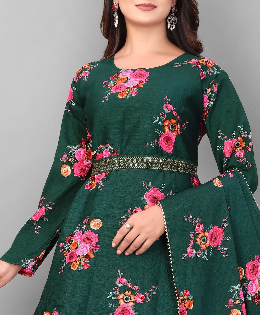 FANCY DELTA COTTON FLORAL PRINT WORK ANARKALI GOWN WITH DUPATTA SET FESTIVE WEAR WHOLESALE PRICE ETHNIC GARMENT (9)