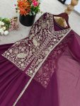 FANCY FAUX GEORGETTE EMBROIDERY SEQUENCE WORK TOP PALAZZO WITH DUPATTA FESTIVE WEAR WHOLESALE PRICE ETHNIC GARMENT (1)-Photoroom