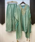 FANCY FENDY EMBROIDERY WORK WITH REAL MIRROR WORK TOP PALAZZO SET PARTY WEAR WHOLESALE PRICE ETHNIC GARMENT (4)