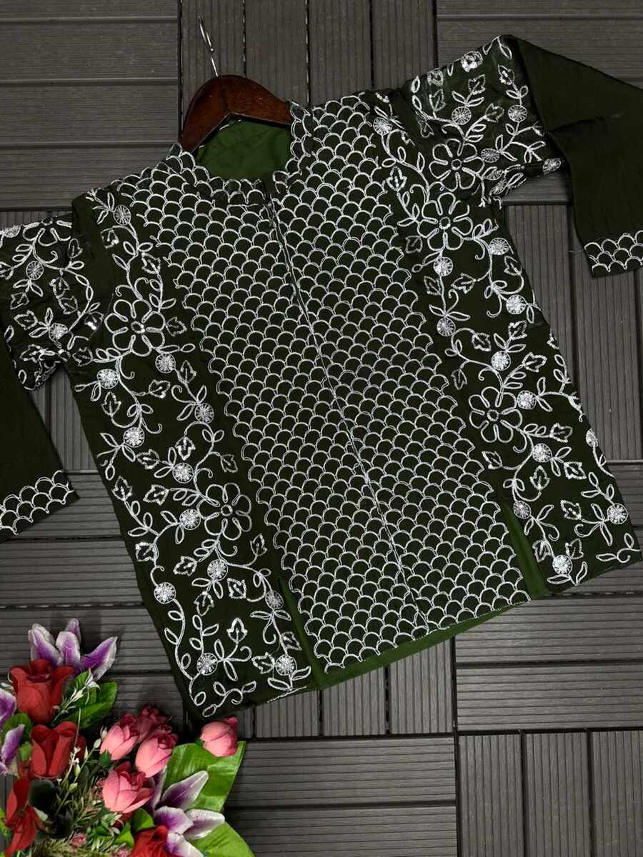 FANCY FENDY SATIN EMBROIDERY CODING WORK TOP LEHENGA WITH DUPATTA PARTY WEAR WHOLESALE PRICE ETHNIC GARMENT (13)