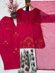FANCY FRENCH CREPE EMBROIDERY SEQUENCE WORK TOP PATIYALA WITH DUPATTA FESTIVE WEAR WHOLESALE PRICE ETHNIC GARMENT (2)