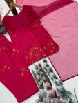 FANCY FRENCH CREPE EMBROIDERY SEQUENCE WORK TOP PATIYALA WITH DUPATTA FESTIVE WEAR WHOLESALE PRICE ETHNIC GARMENT (2)