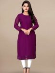 FANCY GEORGETTE 1000 BUTTI ONLY KURTI PURPLE