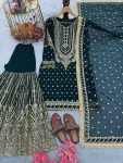 FANCY GEORGETTE EMBROIDERY SEQUENCE WITH LATKAN BORDER WORK TOP SHARARA WITH DUPATTA FESTIVE WEAR WHOLESALE PRICE ETHNIC GARMENT (2)