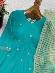 FANCY GEORGETTE EMBROIDERY WORK GOWN BOTTOM WITH DUPATTA FESTIVE WEAR WHOLESALE PRICE ETHNIC GARMENT (12)