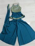 FANCY GEORGETTE EMBROIDERY WORK KID’S TOP PALAZZO WITH DUPATTA FESTIVE WEAR WHOLESALE PRICE ETHNIC GARMENT (3)