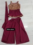 FANCY GEORGETTE EMBROIDERY WORK KID’S TOP PALAZZO WITH DUPATTA FESTIVE WEAR WHOLESALE PRICE ETHNIC GARMENT (7)