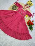 FANCY GEORGETTE HAND WORK ONE PIECE PARTY WEAR WHOLESALALE PRICE ETHNIC GARMENT (8)