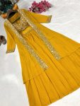 FANCY GEORGETTE THREAD, ZARI & SEQUENCE EMBROIDERY WORK LEHENGA BLOUSE AND SHRUG PARTY WEAR WHOLESALE PRICE ETHNIC GARMENT (6)