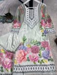 FANCY ITALIAN CHINON SILK FLORAL DIGITAL PRINT WORK CO-ORD SET OFFICE WEAR WHOLESALE PRICE ETHNIC GARMENT (2)