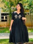 FANCY KOTA COTTON HAND WORK ONE PIECE BLACK