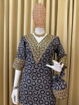 FANCY MUL COTTON EMBROIDERY WORK ON NECK & DAMAN PATTA WORK CO-ORD SET WITH POTLI PURSE PARTY WEAR WHOLESALE PRICE ETHNIC GARMENT (7)