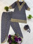 FANCY MUL COTTON EMBROIDERY WORK ON NECK & DAMAN PATTA WORK CO-ORD SET WITH POTLI PURSE PARTY WEAR WHOLESALE PRICE ETHNIC GARMENT (7)