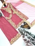 FANCY NATURAL SILK EMBROIDERY CHAIN STITCHED WORK TOP PALAZZO WITH DUPATTA FESTIVE WEAR WHOLESALE PRICE ETHNIC GARMENT (12)