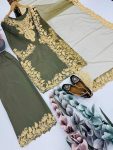 FANCY NATURAL SILK EMBROIDERY CHAIN STITCHED WORK TOP PALAZZO WITH DUPATTA FESTIVE WEAR WHOLESALE PRICE ETHNIC GARMENT (8)