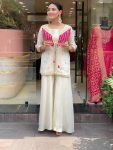 FANCY ROMAN SILK EMBROIDERY CODING SEQUENCE WORK WITH BEADS WORK CO-ORD SET PARTY WEAR WHOLESALE PRICE ETHNIC FARMENT (10)