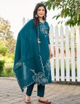 FANCY ROMAN SILK EMBROIDERY WORK TOP BOTTOM WITH DUPATTA OFFICE WEAR WHOLESALE PRICE ETHNIC GARMENT (6)