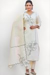 FANCY ROMAN SILK EMBROIDERY WORK TOP BOTTOM WITH DUPATTA OFFICE WEAR WHOLESALE PRICE ETHNIC GARMENT (3)