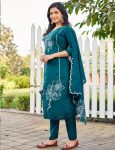 FANCY ROMAN SILK EMBROIDERY WORK TOP BOTTOM WITH DUPATTA OFFICE WEAR WHOLESALE PRICE ETHNIC GARMENT (6)