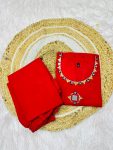 FANCY ROMAN SILK HAND WORK WITH ORIGINAL MIRROR WORK TOP BOTTOM SET FESTIVE WEAR WHOLESALE PRICE ETHNIC GARMENT (3)