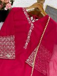 FANCY SATIN SILK EMBROIDERY SEQUENCE WORK TOP PATIYALA WITH DUPATTA FESTIVE WEAR WHOLESALE PRICE ETHNIC GARMENT (9)