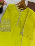 FANCY SATIN SILK EMBROIDERY SEQUENCE WORK TOP PATIYALA WITH DUPATTA FESTIVE WEAR WHOLESALE PRICE ETHNIC GARMENT (6)