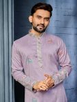 FANCY SOFT SILK MULTI THREAD EMBROIDERY WORK MEN’S KURTA PAYJAMA FESTIVE WEAR WHOLESALE PRICE ETHNIC GARMENT (13)