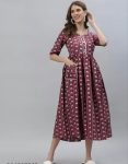 FANCY SOUTH COTTON ATTRACTIVE PATTERN WORK ONLY KURTI WINE