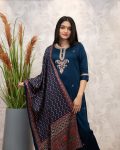 FANCY VISCOSE CHANDERI SEQUENCE CODING EMBROIDERY WORK TOP BOTTOM WITH DUPATTA FESTIVE WEAR WHOLESALE PRICE ETHNIC GARMENT (3)