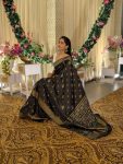 FASHIONABLE BANARASI SOFT SILK GOLD ZARI WEAVING WORK SAREE WITH UNSTITCHED BLOUSE WEDDING WEAR WHOLESALE PRICE ETHNIC GARMENT (4)