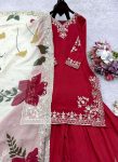 FASHIONABLE CHINON SILK EMBROIDERY SEQUENCE WORK TOP PALAZZO WITH DUPATTA WEDDING WEAR WHOLESALE PRICE ETHNIC GARMENT (2)