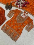 FASHIONABLE CHINON SILK SEQUENCE EMBROIDERY WORK TOP PALAZZO WITH DUPATTA FESTIVE WEAR WHOLESALE PRICE ETHNIC GARMENT (2)