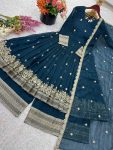 FASHIONABLE CRUNCHY SILK EMBROIDERY SEQUENCE WORK TOP PALAZZO WITH DUPATTA PARTY WEAR WHOLESALE PRICE ETHNIC GARMENT (13)