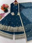 FASHIONABLE CRUNCHY SILK EMBROIDERY SEQUENCE WORK TOP PALAZZO WITH DUPATTA PARTY WEAR WHOLESALE PRICE ETHNIC GARMENT (13)