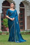 FASHIONABLE FENDY SILK DIAMOND WORK SAREE WITH UNSTITCHED BLOUSE PARTY WEAR WHOLESALE PRICE ETHNIC GARMENT (5)