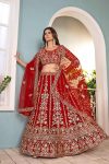 FASHIONABLE NET EMBROIDERY SEQUENCE DESIGN WORK LEHENGA CHOLI WITH DUPATTA (6)