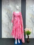 @FASHIONABLE ORGANZA FLORAL PRINT WORK ANARKALI BOTTOM WITH DUPATTA FESTIVAL WEAR WHOLESALE PRICE ETHNIC GARMENT (8)