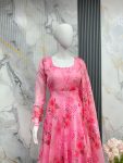 @FASHIONABLE ORGANZA FLORAL PRINT WORK ANARKALI BOTTOM WITH DUPATTA FESTIVAL WEAR WHOLESALE PRICE ETHNIC GARMENT (8)