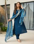 FASHIONABLE RAYON EMBROIDERY WORK TOP BOTTOM WITH DUPATTA FESTIVE WEAR WHOLESALE PRICE ETHNIC GARMENT (2)