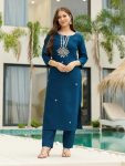 FASHIONABLE RAYON EMBROIDERY WORK TOP BOTTOM WITH DUPATTA FESTIVE WEAR WHOLESALE PRICE ETHNIC GARMENT (2)