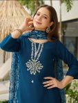 FASHIONABLE RAYON EMBROIDERY WORK TOP BOTTOM WITH DUPATTA FESTIVE WEAR WHOLESALE PRICE ETHNIC GARMENT (2)